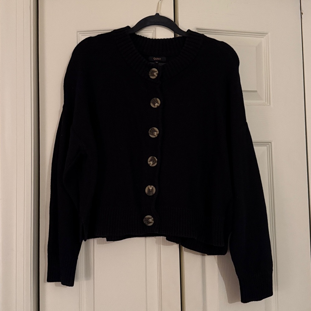 Quince 100% Cotton Cropped Cardigan - Picture 3 of 4